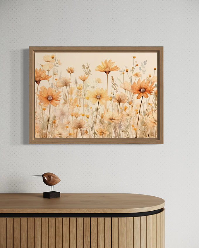 Mocha Wildflowers Botanical Wall Art