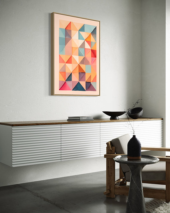 infinite play abstract artwork wall art print hanging in living room