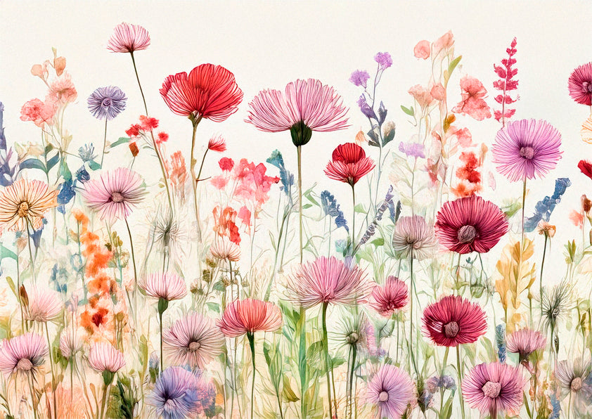 Rainbow Wildflowers Botanical Wall Art