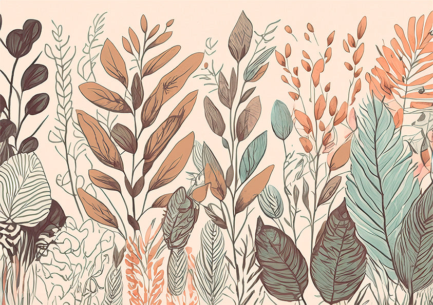 Australian Wall Art prints Botanical Wall Art in earthy colours leaves in neutral tones.
