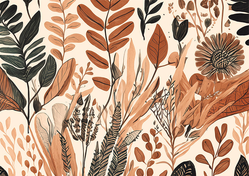 australian wall art prints, botanical wall art boho leaves and flowers