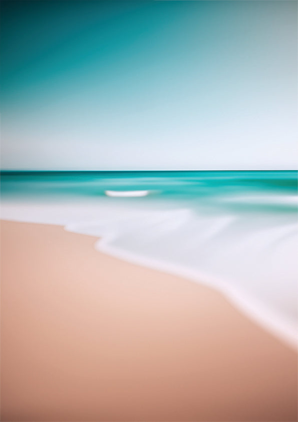 Unique Wall Art print, white wash, encapsulates the clean, fresh energy of the ocean as it meets the shore.