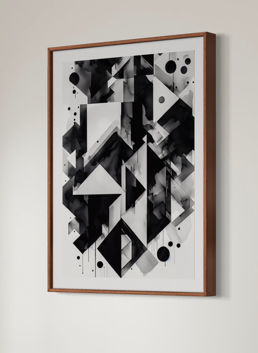 black and white printable wall art Mount Nebo hanging in timber frame