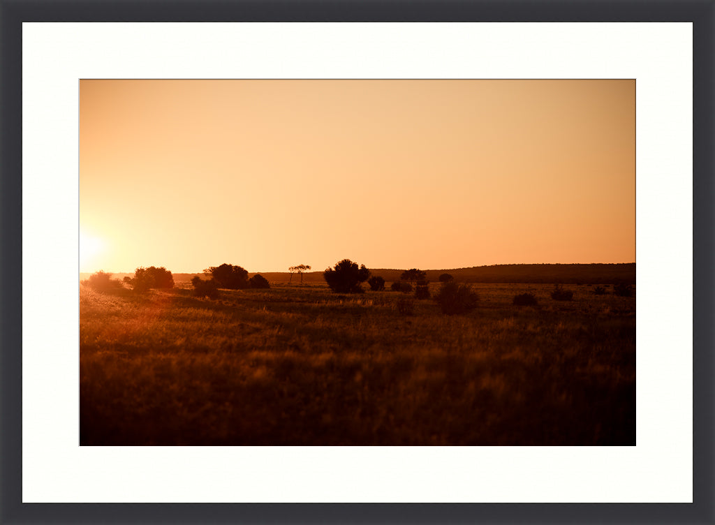 Sunset Landscape Photograph, Nature Photography, Wall Art Print, Golden, black frame