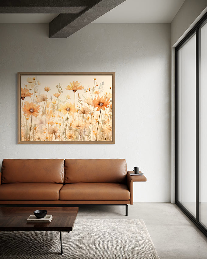 Mocha Wildflowers Botanical Wall Art