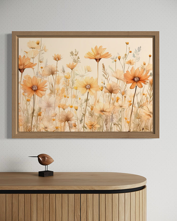 Mocha Wildflowers Botanical Wall Art