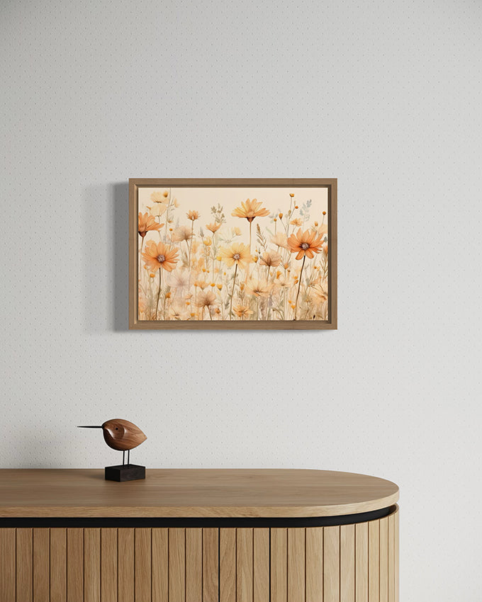 Mocha Wildflowers Botanical Wall Art