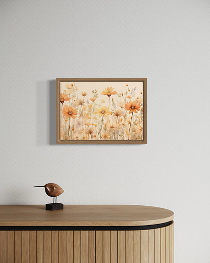 Mocha Wildflowers Botanical Wall Art