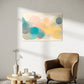 Australian Wall Art Prints, abstract pastel colours and shapes, wall art hanging in living room