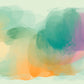 unique wall art print with beautiful pastel green orange and purple shapes and colours, abstract artwork
