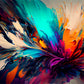 abstract wall art, unique wall art print, lots of bright colours painted in abstract fashion