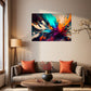 abstract wall art, unique wall art print, lots of bright colours painted in abstract fashion, wall art in living room