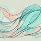 abstract wall art, female form line drawing in pastel colours