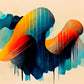 Printable Wall Art, Daydreaming, colourful clouds and bright colours with paint dripping