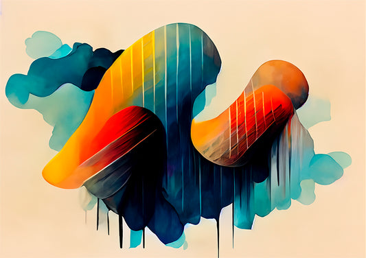 Printable Wall Art, Daydreaming, colourful clouds and bright colours with paint dripping