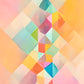 Fortune Stack Unique Wall Art Print featuring pastel colours and geometric shapes. 