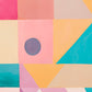 abstract artwork featuring geometric shapes in pastel colours.