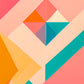 abstract artwork featuring geometric shapes in pastel colours