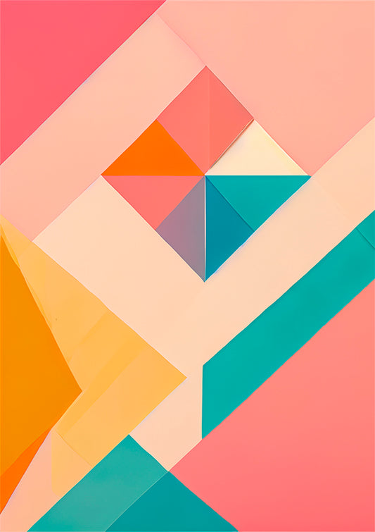 abstract artwork featuring geometric shapes in pastel colours