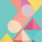 abstract artwork powerball print, geometric shapes and pastel colours.