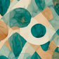 Printable Wall Art Revere an abstract artwork with green and golden abstract shapes