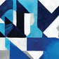 Abstract contemporary printable wall art with navy blue, blue, grey and white tones.