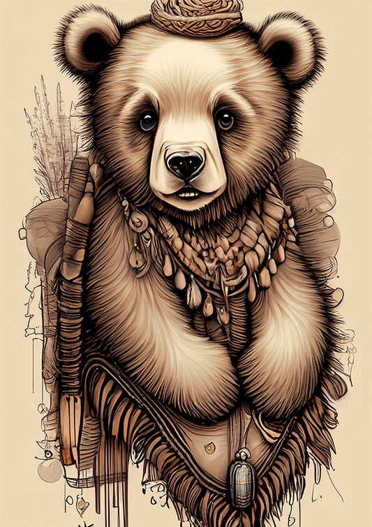 baby bear kids wall art print