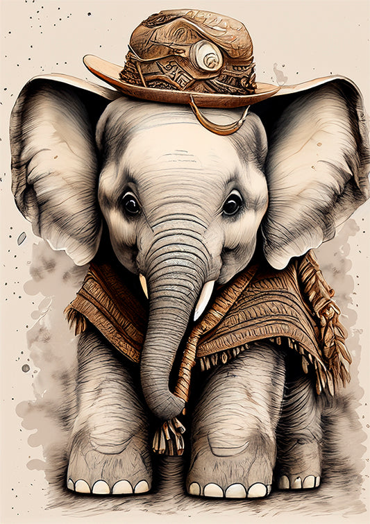 Kids Wall Art Baby Elephant Wall Art Print