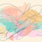 Australian Wall Art, time unique wall art, line drawing with muted pastel colours