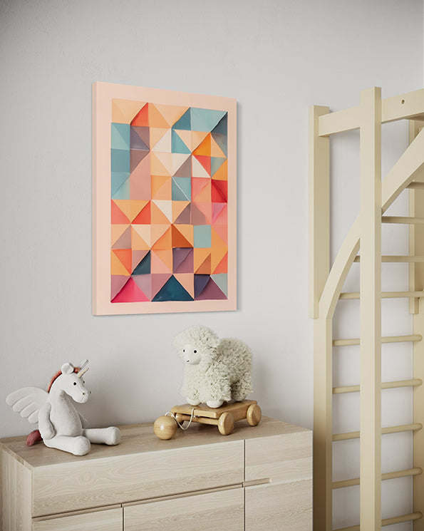 infinite play abstract artwork wall art print hanging in kids room