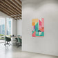 little pathways abstract artwork wall art print hanging in office