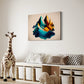 Botanical Wall Art Print, Mountain Peaks in varying colours.  Wall Art hanging above bench seat in child's room