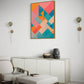 abstract artwork print Overlap geometric shapes and bold pastel colours. wall art print in living room