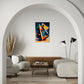 abstract artwork full of colour and geometric shapes, wall art in living room