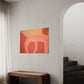 Printable Wall Art print, abstract artwork of sandbanks using apricot and yellow tones, wall art hanging on living room wall