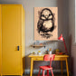 Kids wall art print baby bird illustration hanging in kids bedroom