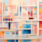 Abstract unique artwork with colourful blocks and straight lines