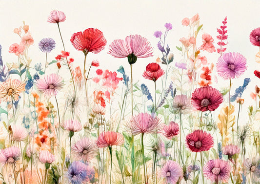 Rainbow Wildflowers Botanical Wall Art