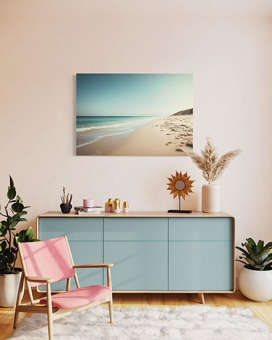 Inspired by quiet moments spent along the south coast of New South Wales, "Afternoon Walk" captures the gentle rhythm of waves lapping the shore.