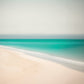 Aqua Dreams Unique Wall Art coastal abstract artwork of shoreline in aqua and white.