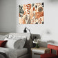 australian wall art prints, botanical wall art boho leaves and flowers wall art hanging in bedroom