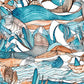 coastal dream unique wall art print, featuring an abstract sketch of coastal elements.  
