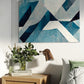 limited edition cool blue printable wall art print.  wall art hanging in bedroom
