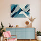 limited edition cool blue printable wall art print.  wall art hanging in living room.