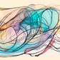 printable wall art Sapphire Stream, an abstract artwork with swirling lines and pastel colours.
