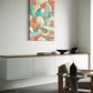 unique wall art print tidal shells is an abstract sketch featuring shells and line drawing.  Abstract art print in living room.