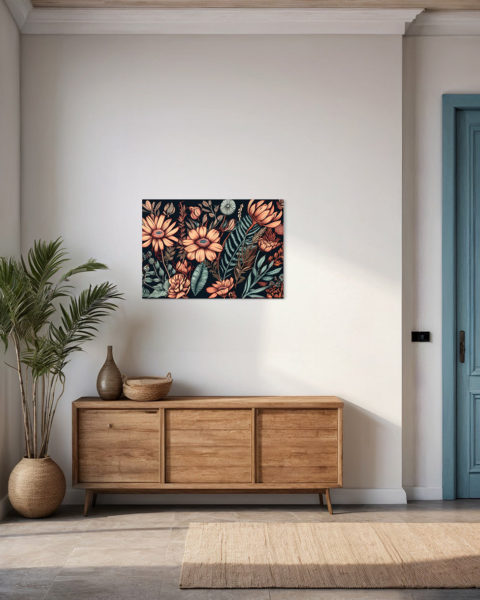 australian wall art print botanical wall art flowers and leaves wall art in living room
