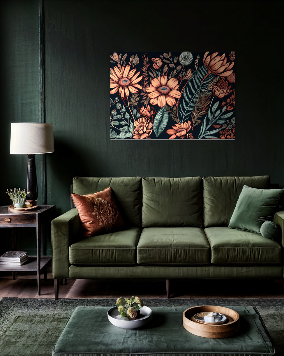 australian wall art print botanical wall art flowers and leaves wall art in living room