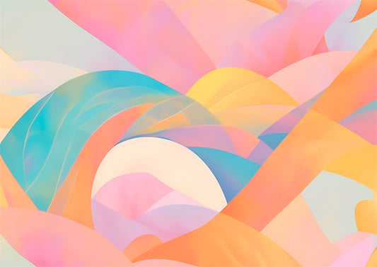 whimsical pastel abstract digital wall art