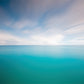 unique wall art print, soothing horizon is a coastal abstract artwork featuring a gorgeous blue horizon